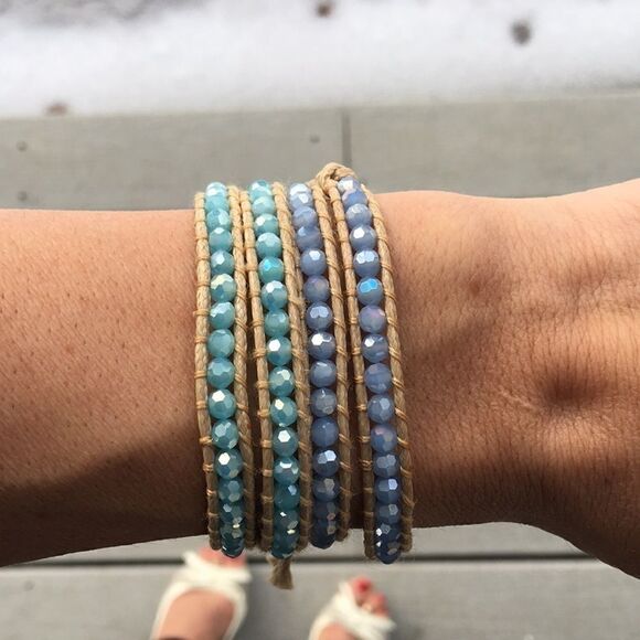 NEW Katie Soleil ombre teal blue Wrap bracelet - Picture 1 of 6